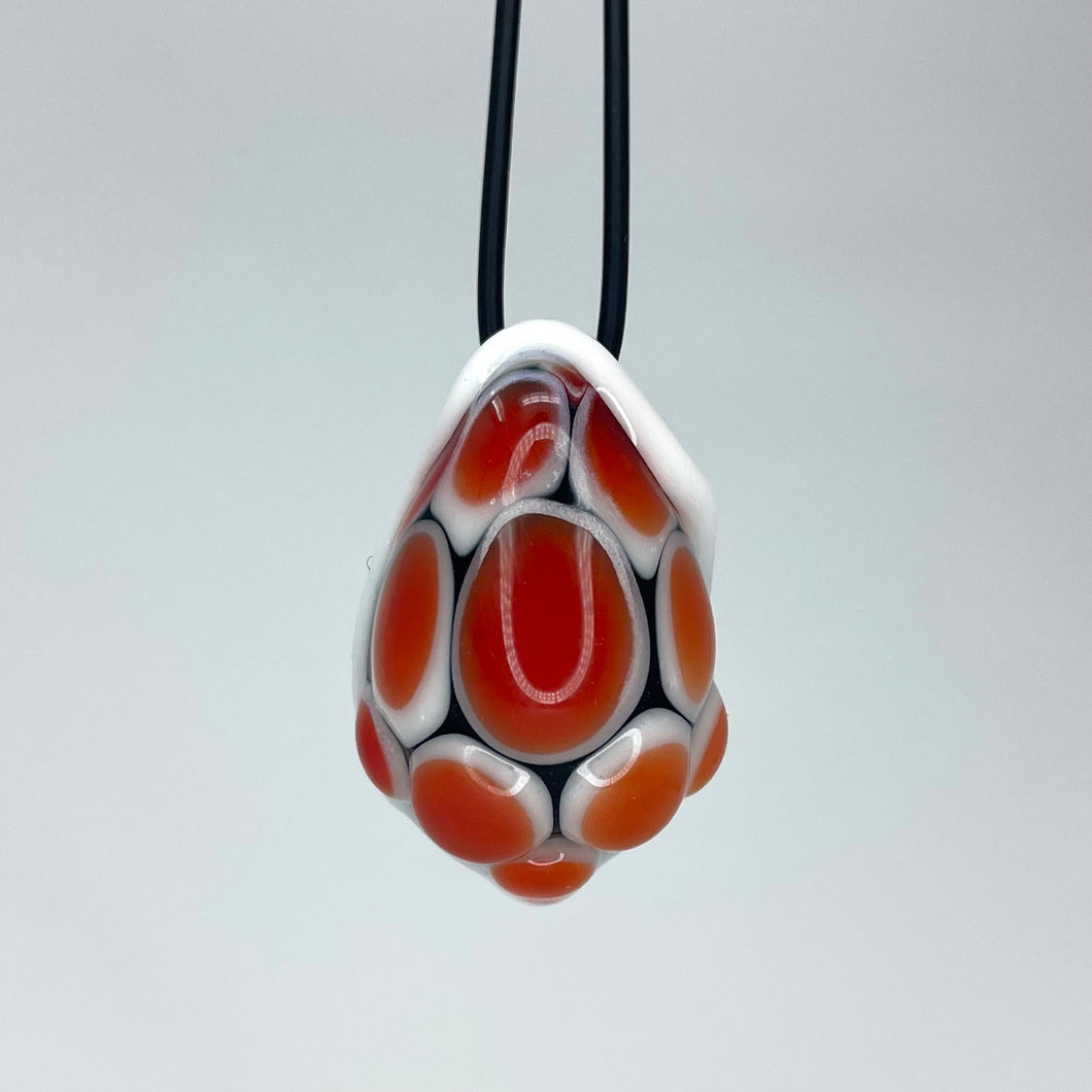 Malachite Glass // Turtle Pendant - Red