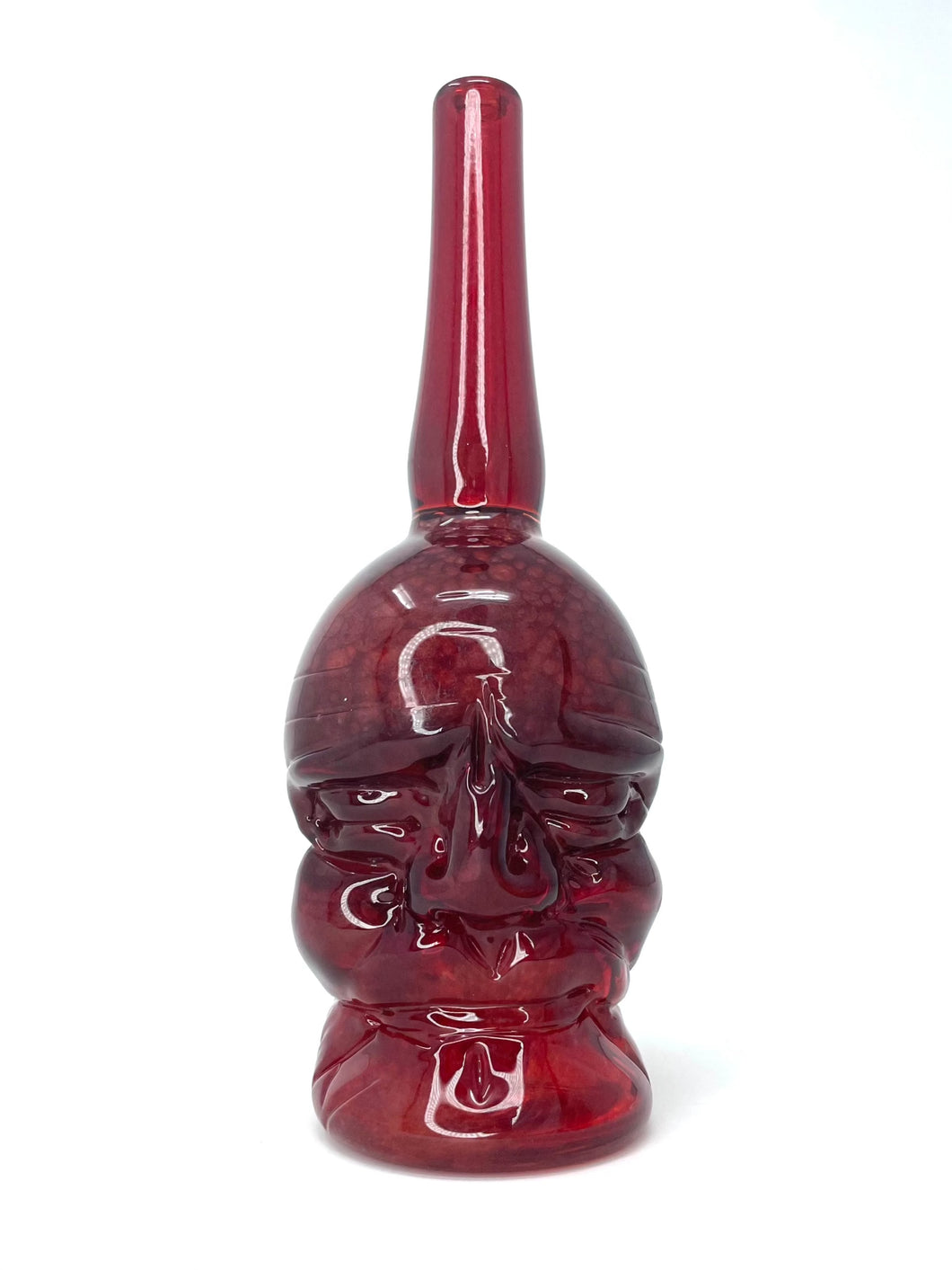 shaggy-glass-red-face-bubbler